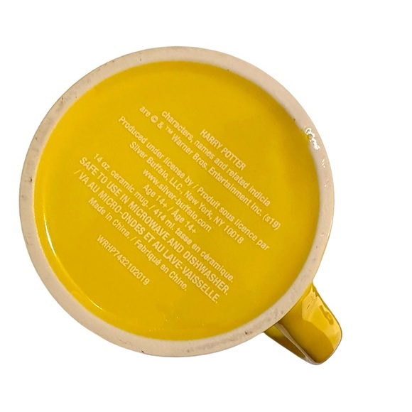 Silver Buffalo Harry Potter Hufflepuff Crest Ceramic Coffee Cup Mug 14oz Yellow - Picture 8 of 8